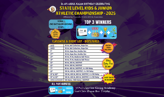 State Level Kids & Junior Athletic Championship 2025.